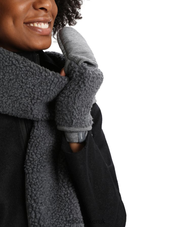 Icebreaker Unisex RealFleece Merino High Pile Mittens Z04NXR306 Clothing Gritstone Heather - Image 4