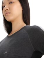 Icebreaker Women 125 ZoneKnit Merino Long Sleeve Crewe Thermal Top Z04NXR590 Clothing Jet Heather/Black - Image 5