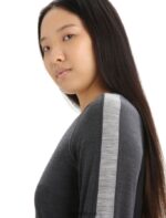 Icebreaker Women 125 ZoneKnit Merino Long Sleeve Crewe Thermal Top Z04NXR590 Clothing Jet Heather/Black - Image 6