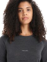 Icebreaker Women 125 ZoneKnit Merino Short Sleeve Crewe Thermal Top Z04NXR588 Clothing Jet Heather/Black - Image 4