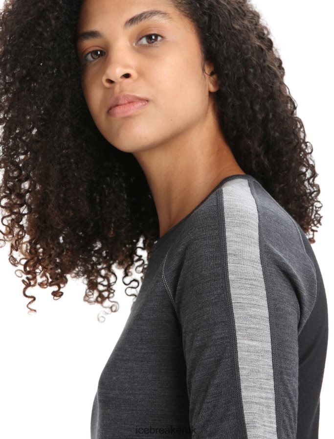 Icebreaker Women 125 ZoneKnit Merino Short Sleeve Crewe Thermal Top Z04NXR588 Clothing Jet Heather/Black - Image 5