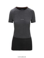 Icebreaker Women 125 ZoneKnit Merino Short Sleeve Crewe Thermal Top Z04NXR588 Clothing Jet Heather/Black - Image 6