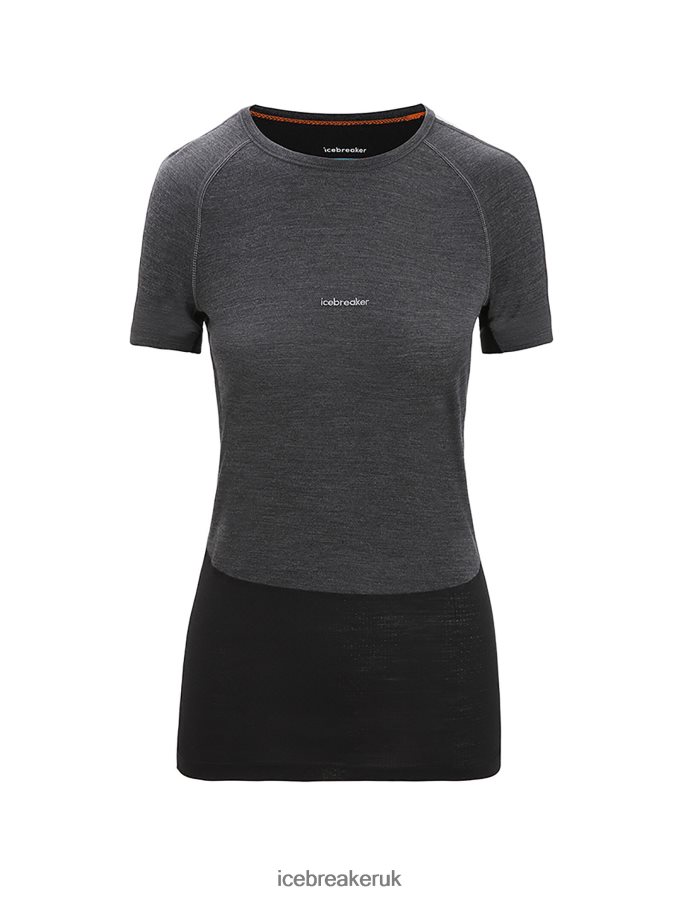 Icebreaker Women 125 ZoneKnit Merino Short Sleeve Crewe Thermal Top Z04NXR588 Clothing Jet Heather/Black - Image 6