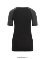 Icebreaker Women 125 ZoneKnit Merino Short Sleeve Crewe Thermal Top Z04NXR588 Clothing Jet Heather/Black - Image 7