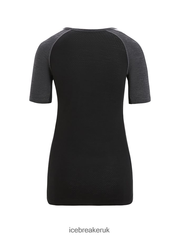 Icebreaker Women 125 ZoneKnit Merino Short Sleeve Crewe Thermal Top Z04NXR588 Clothing Jet Heather/Black - Image 7