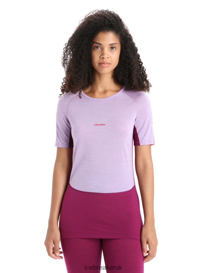 Icebreaker Women 125 ZoneKnit Merino Short Sleeve Crewe Thermal Top Z04NXR589 Clothing Purple Gaze/Go Berry - Image 1