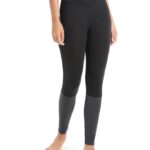 Icebreaker Women 125 ZoneKnit Merino Thermal Leggings Z04NXR592 Clothing Black/Jet Heather