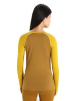 Icebreaker Women 200 ZoneKnit Merino Long Sleeve Crewe Thermal Top Z04NXR877 Clothing Silent Gold/Clove - Image 2