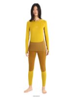 Icebreaker Women 200 ZoneKnit Merino Long Sleeve Crewe Thermal Top Z04NXR877 Clothing Silent Gold/Clove - Image 3