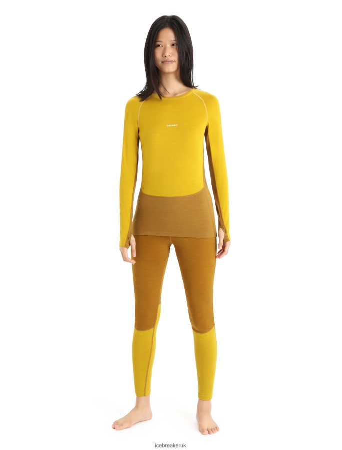 Icebreaker Women 200 ZoneKnit Merino Long Sleeve Crewe Thermal Top Z04NXR877 Clothing Silent Gold/Clove - Image 3