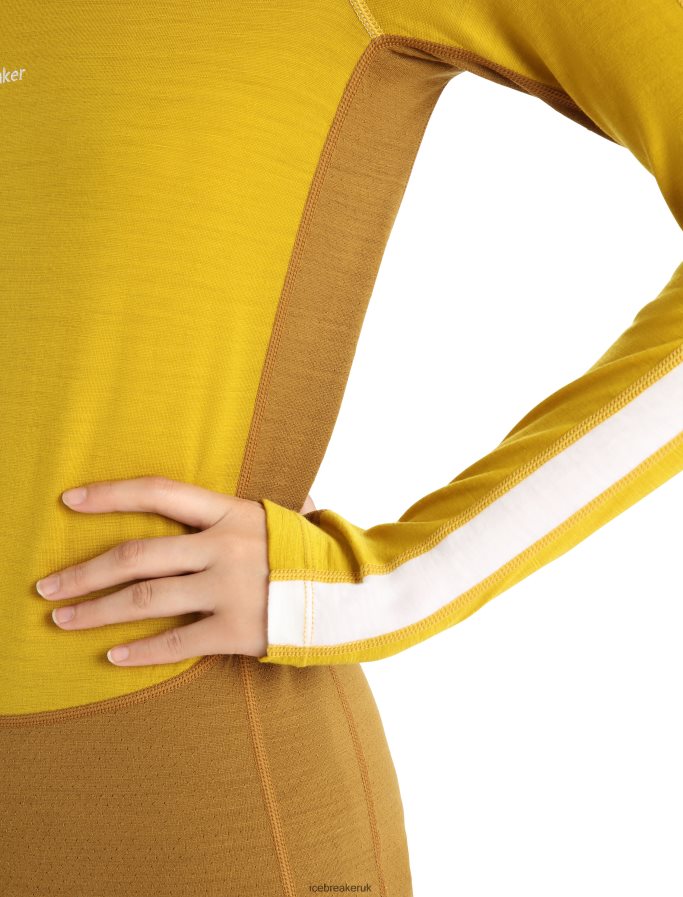 Icebreaker Women 200 ZoneKnit Merino Long Sleeve Crewe Thermal Top Z04NXR877 Clothing Silent Gold/Clove - Image 4