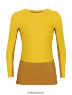 Icebreaker Women 200 ZoneKnit Merino Long Sleeve Crewe Thermal Top Z04NXR877 Clothing Silent Gold/Clove - Image 5
