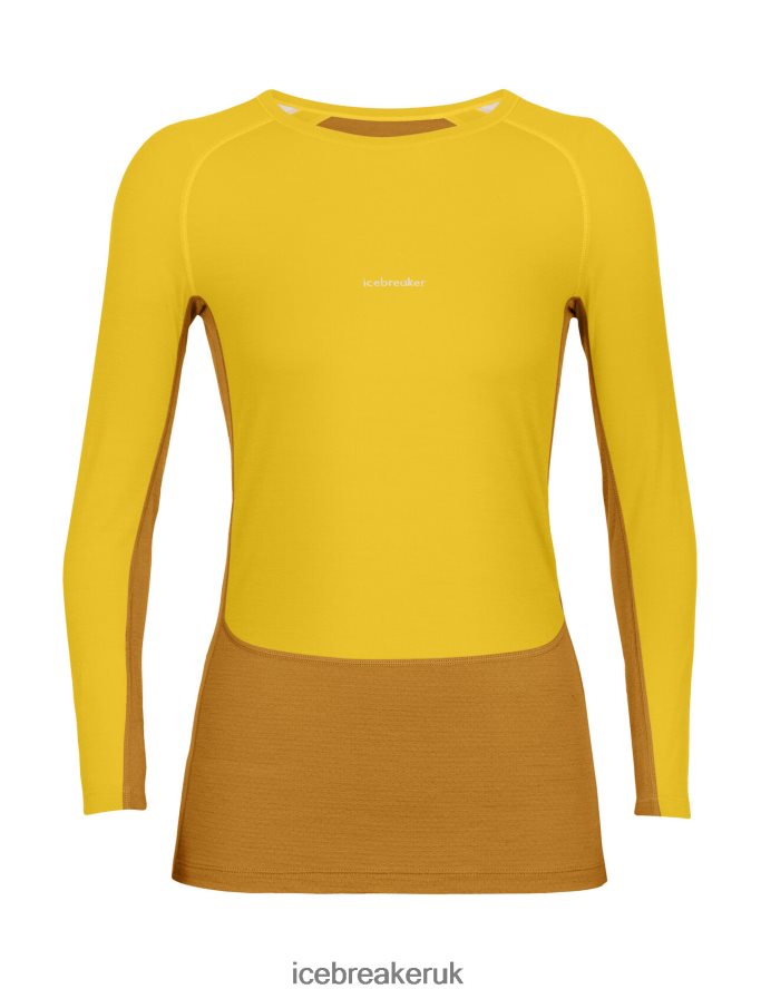 Icebreaker Women 200 ZoneKnit Merino Long Sleeve Crewe Thermal Top Z04NXR877 Clothing Silent Gold/Clove - Image 5