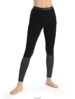 Icebreaker Women 200 ZoneKnit Merino Thermal Leggings Z04NXR582 Clothing Black/Jet Heather
