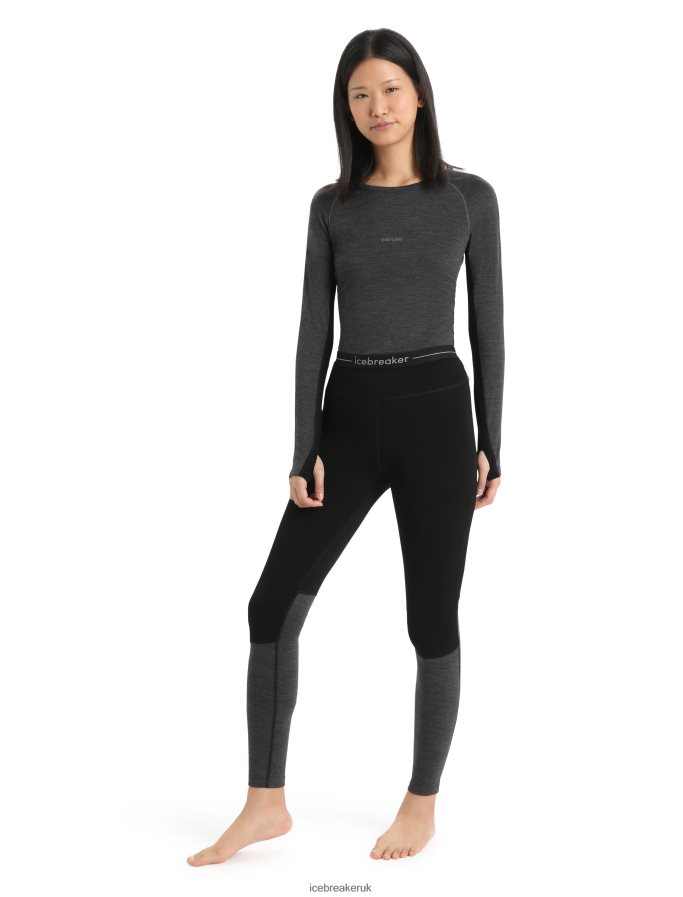 Icebreaker Women 200 ZoneKnit Merino Thermal Leggings Z04NXR582 Clothing Black/Jet Heather - Image 4