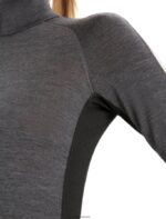 Icebreaker Women 260 ZoneKnit Merino Long Sleeve Half Zip Thermal Top Z04NXR596 Clothing Jet Heather/Black - Image 6