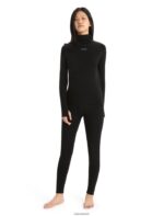 Icebreaker Women 300 MerinoFine Long Sleeve Roll Neck Thermal Top Z04NXR586 Clothing Black - Image 3