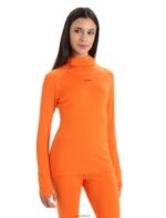 Icebreaker Women 300 MerinoFine Long Sleeve Roll Neck Thermal Top Z04NXR880 Clothing Flash