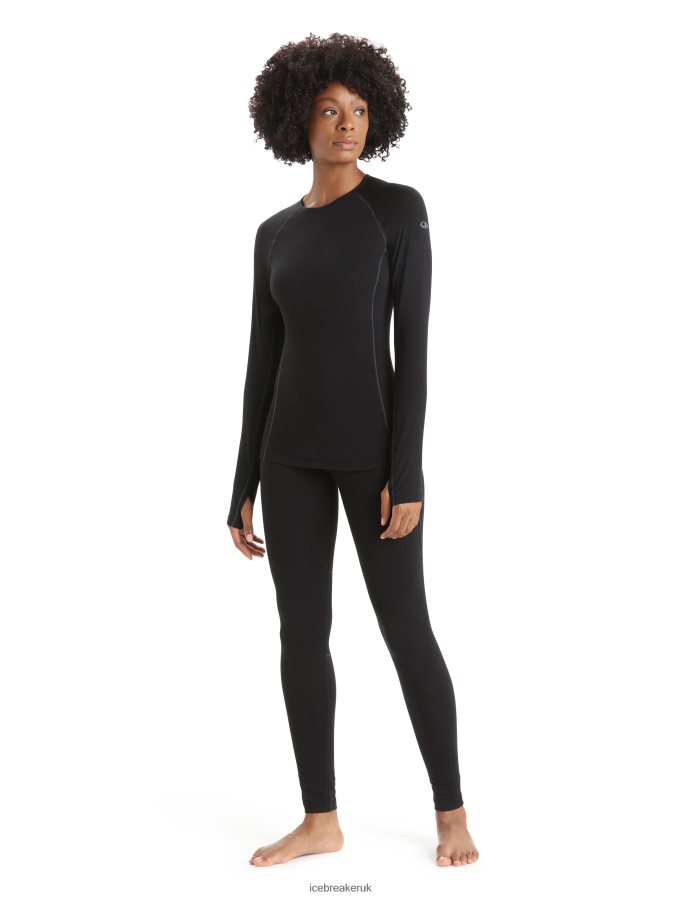 Icebreaker Women BodyfitZone Merino 150 Zone Long Sleeve Crewe Thermal Top Z04NXR794 Clothing Black - Image 3
