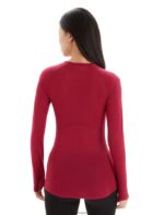 Icebreaker Women BodyfitZone Merino 150 Zone Long Sleeve Crewe Thermal Top Z04NXR795 Clothing Cherry - Image 2