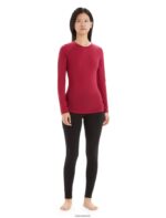Icebreaker Women BodyfitZone Merino 150 Zone Long Sleeve Crewe Thermal Top Z04NXR795 Clothing Cherry - Image 3