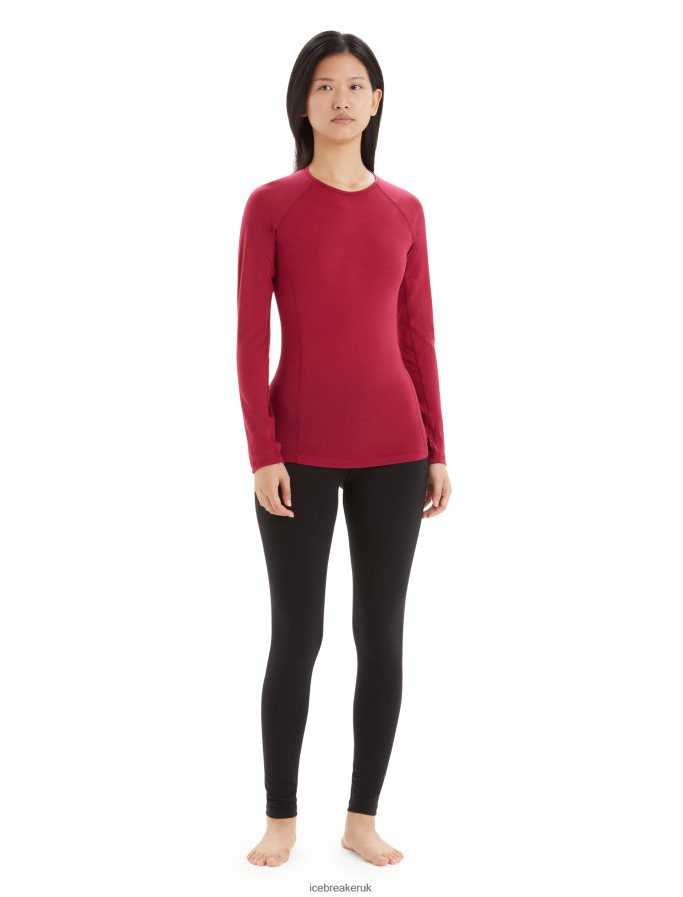 Icebreaker Women BodyfitZone Merino 150 Zone Long Sleeve Crewe Thermal Top Z04NXR795 Clothing Cherry - Image 3