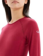 Icebreaker Women BodyfitZone Merino 150 Zone Long Sleeve Crewe Thermal Top Z04NXR795 Clothing Cherry - Image 4