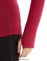 Icebreaker Women BodyfitZone Merino 150 Zone Long Sleeve Crewe Thermal Top Z04NXR795 Clothing Cherry - Image 5