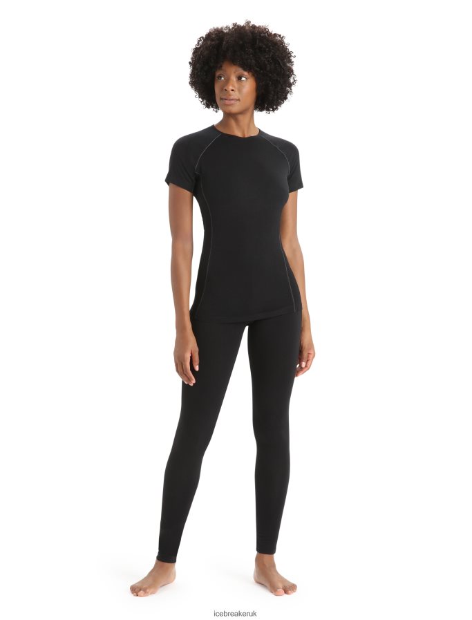 Icebreaker Women BodyfitZone Merino 150 Zone Short Sleeve Crewe Thermal Top Z04NXR567 Clothing Black - Image 3