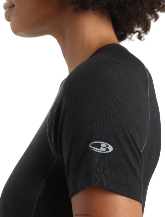 Icebreaker Women BodyfitZone Merino 150 Zone Short Sleeve Crewe Thermal Top Z04NXR567 Clothing Black - Image 5