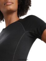 Icebreaker Women BodyfitZone Merino 150 Zone Short Sleeve Crewe Thermal Top Z04NXR567 Clothing Black - Image 6