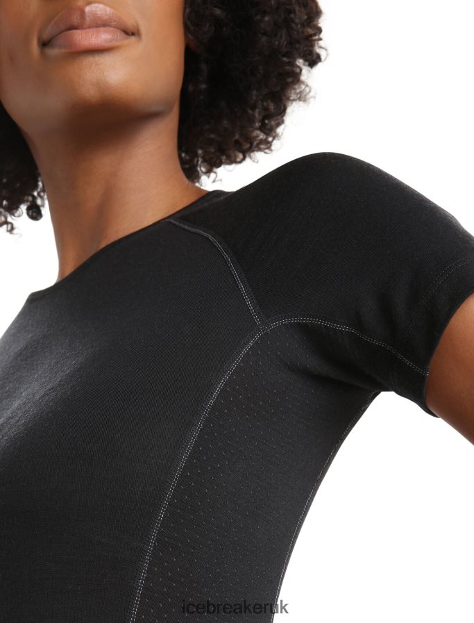 Icebreaker Women BodyfitZone Merino 150 Zone Short Sleeve Crewe Thermal Top Z04NXR567 Clothing Black - Image 6