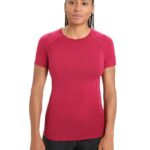 Icebreaker Women BodyfitZone Merino 150 Zone Short Sleeve Crewe Thermal Top Z04NXR891 Clothing Cherry