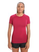 Icebreaker Women BodyfitZone Merino 150 Zone Short Sleeve Crewe Thermal Top Z04NXR891 Clothing Cherry