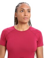 Icebreaker Women BodyfitZone Merino 150 Zone Short Sleeve Crewe Thermal Top Z04NXR891 Clothing Cherry - Image 4