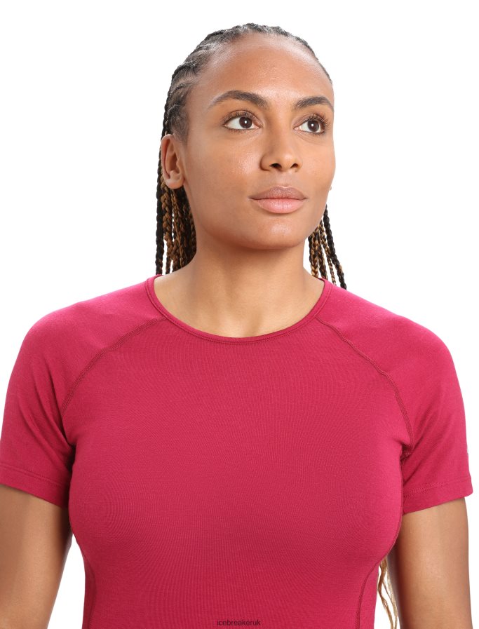 Icebreaker Women BodyfitZone Merino 150 Zone Short Sleeve Crewe Thermal Top Z04NXR891 Clothing Cherry - Image 4