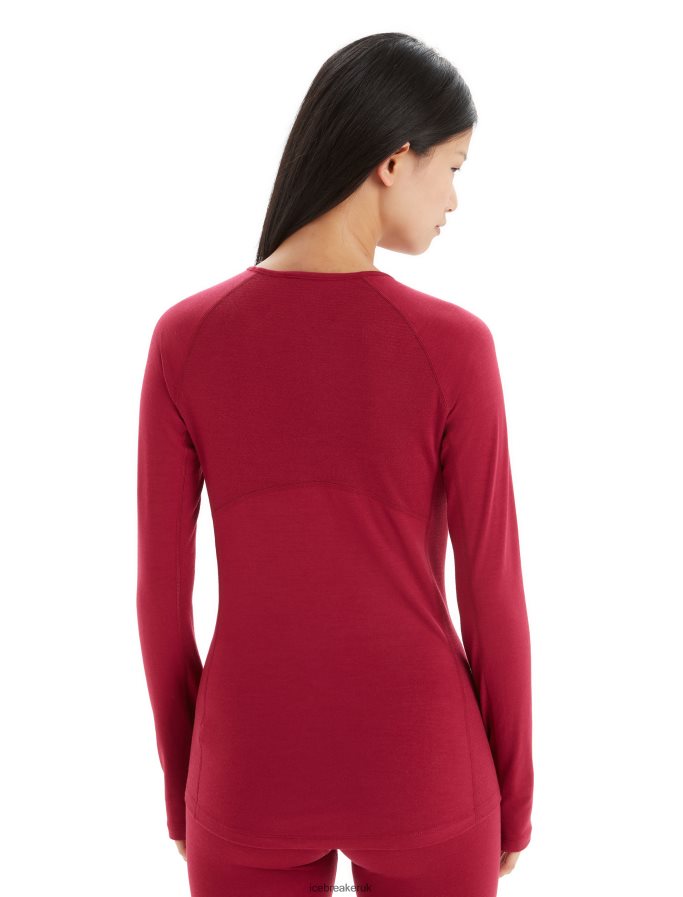 Icebreaker Women BodyfitZone Merino 200 Zone Thermal Long Sleeve Crewe Top Z04NXR863 Clothing Cherry - Image 2