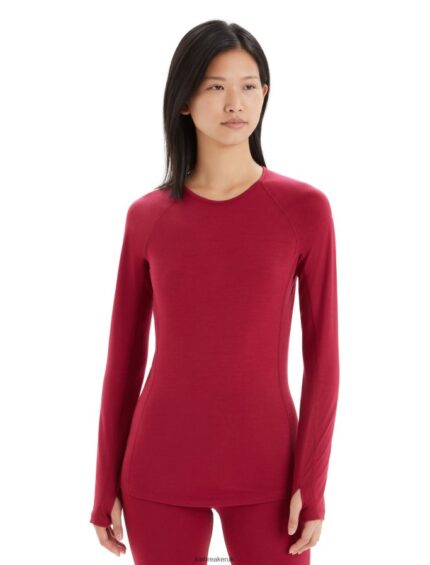 Icebreaker Women BodyfitZone Merino 200 Zone Thermal Long Sleeve Crewe Top Z04NXR863 Clothing Cherry