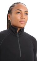 Icebreaker Women BodyfitZone Merino 200 Zone Thermal Long Sleeve Half Zip Top Z04NXR805 Clothing Black - Image 4