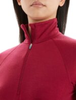 Icebreaker Women BodyfitZone Merino 200 Zone Thermal Long Sleeve Half Zip Top Z04NXR806 Clothing Cherry - Image 4