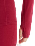 Icebreaker Women BodyfitZone Merino 200 Zone Thermal Long Sleeve Half Zip Top Z04NXR806 Clothing Cherry - Image 5