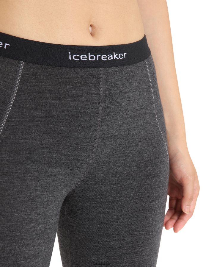 Icebreaker Women BodyfitZone Merino 260 Zone 3/4 Thermal Leggings Z04NXR886 Clothing Jet Heather/Black - Image 4