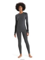 Icebreaker Women BodyfitZone Merino 260 Zone Long Sleeve Crewe Thermal Top Z04NXR870 Clothing Jet Heather/Black - Image 3