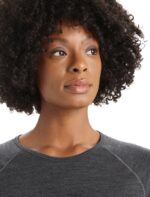 Icebreaker Women BodyfitZone Merino 260 Zone Long Sleeve Crewe Thermal Top Z04NXR870 Clothing Jet Heather/Black - Image 4