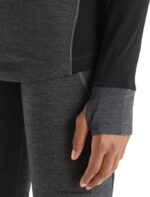 Icebreaker Women BodyfitZone Merino 260 Zone Long Sleeve Crewe Thermal Top Z04NXR870 Clothing Jet Heather/Black - Image 6