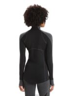 Icebreaker Women BodyfitZone Merino 260 Zone Long Sleeve Half Zip Thermal Top Z04NXR845 Clothing Jet Heather/Black - Image 2