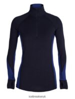 Icebreaker Women BodyfitZone Merino 260 Zone Long Sleeve Half Zip Thermal Top Z04NXR846 Clothing Midnight Navy/Royal Navy - Image 8