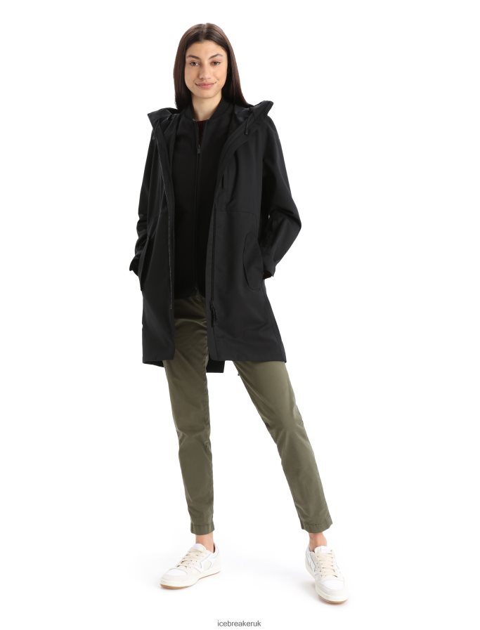 Icebreaker Women City Label Shell+ Merino 4-in-1 Parka Z04NXR686 Clothing Black - Image 10