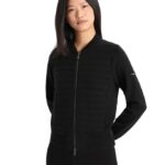 Icebreaker Women City Label ZoneKnit Merino Insulated Knit Bomber Z04NXR683 Clothing Black