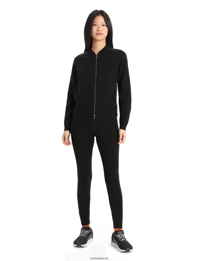 Icebreaker Women City Label ZoneKnit Merino Insulated Knit Bomber Z04NXR683 Clothing Black - Image 3